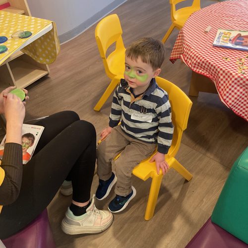 Freddie having his face painted