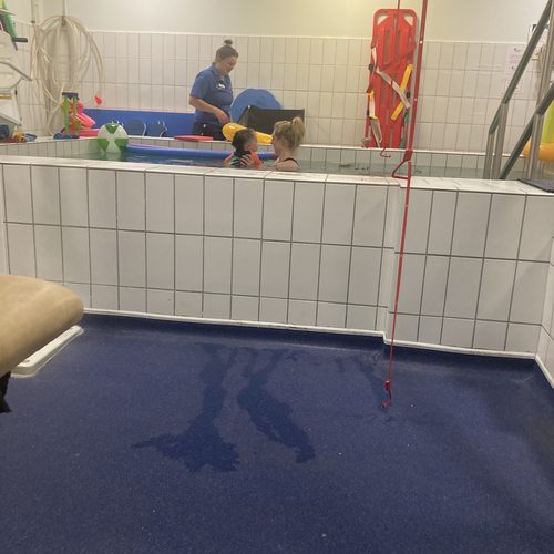 Freddie during hydrotherapy pool physiotherapy