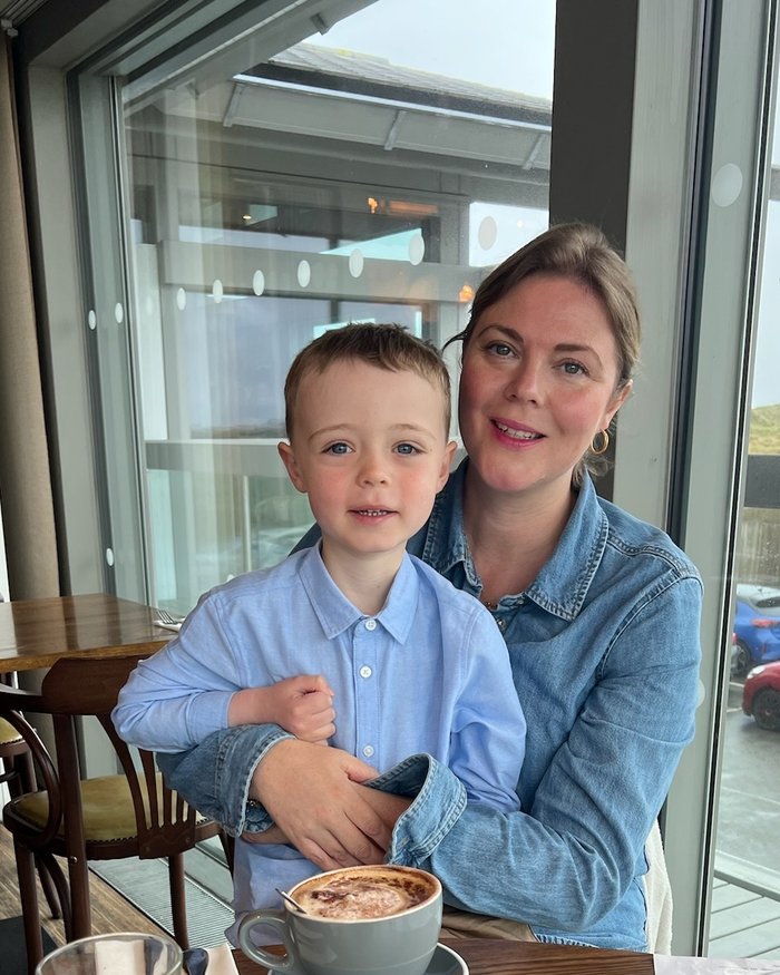 Mum Becky and Freddie together